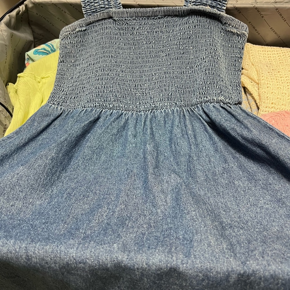 Blue Denim Smocked Dress